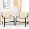 Costway 2 PCS Patio Dining Chairs Set with Padded Cushions Armrest Steel Frame